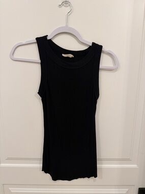 TALULAH Black Ribbed Tank